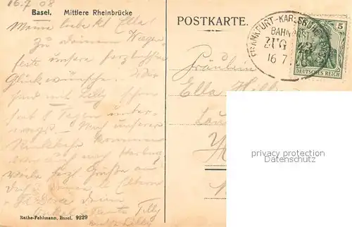 AK / Ansichtskarte Basel_BS Mittlere Rheinbruecke Basel_BS