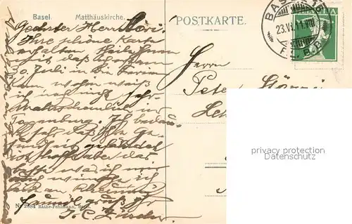 AK / Ansichtskarte Basel_BS Matthaeuskirche Basel_BS