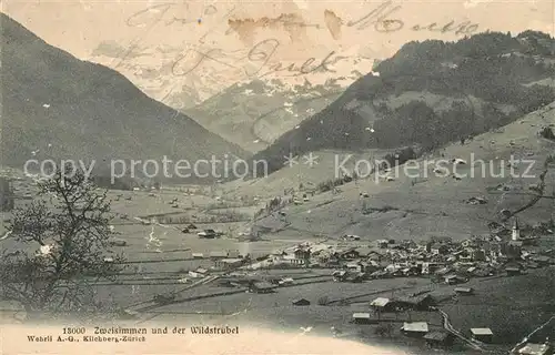 AK / Ansichtskarte Zweisimmen mit Wildstrubel  Zweisimmen