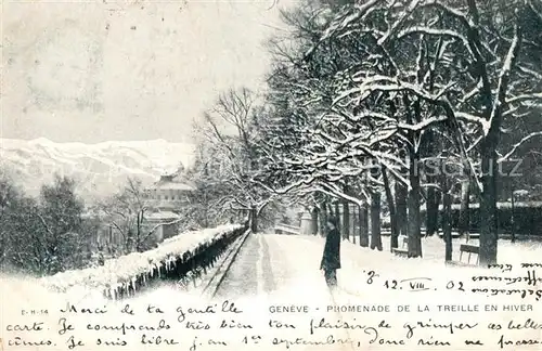 AK / Ansichtskarte Geneve_GE Promenade de la Treille en Hiver Geneve_GE