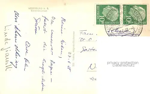 AK / Ansichtskarte Meersburg_Bodensee Baerenbrunnen Meersburg Bodensee