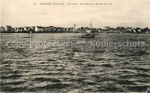 AK / Ansichtskarte Roscoff le Phare le Theven Hafeneinfahrt Roscoff