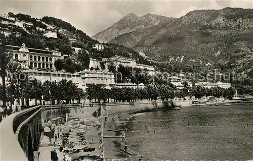 AK / Ansichtskarte Menton_Alpes_Maritimes Quai Bonaparte Plage des Soblettes Menton_Alpes_Maritimes