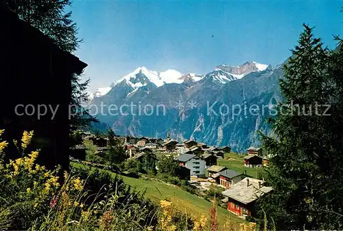 AK / Ansichtskarte Graechen_VS Panorama Weisshorn Brunegghorn  Graechen_VS