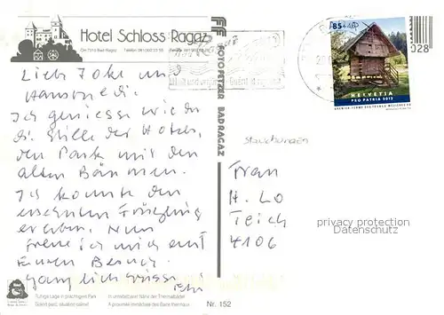 AK / Ansichtskarte Ragaz_Bad Hotel Schloss  Ragaz_Bad