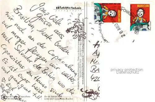 AK / Ansichtskarte Rio_de_Janeiro Leme Copacabana Beaches Rio_de_Janeiro