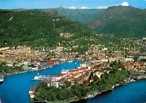 AK / Ansichtskarte Bergen_Norwegen Fliegeraufnahme Bergen Norwegen