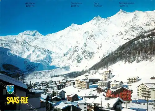 AK / Ansichtskarte Saas Fee Winterlandschaft Panorama Saas Fee