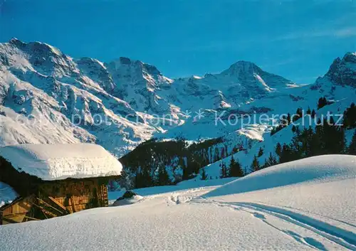 AK / Ansichtskarte Muerren_BE Grosshorn Breithorn Winterpanorama Muerren_BE