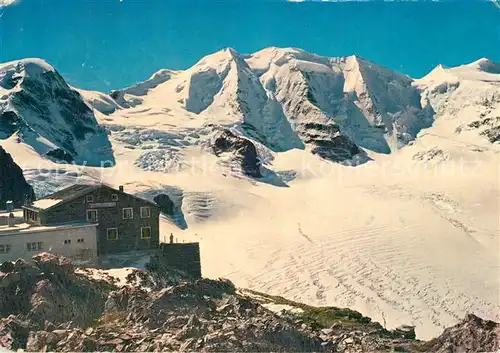 AK / Ansichtskarte Diavolezzahuette Piz Palue Gletscher Diavolezzahuette