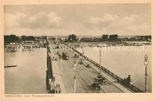 AK / Ansichtskarte Strassenbahn Warschau Poniatowskibruecke  Strassenbahn