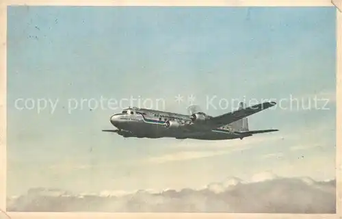 AK / Ansichtskarte Flugzeuge_Zivil Four Engined SAS Aircraft Douglas DC 6  Flugzeuge Zivil