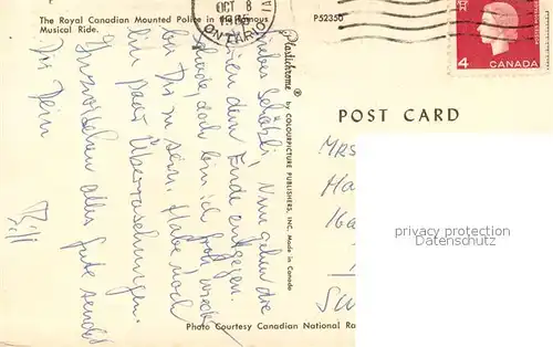 AK / Ansichtskarte Polizei Royal Canadian Mounted Police Musical Ride  Polizei