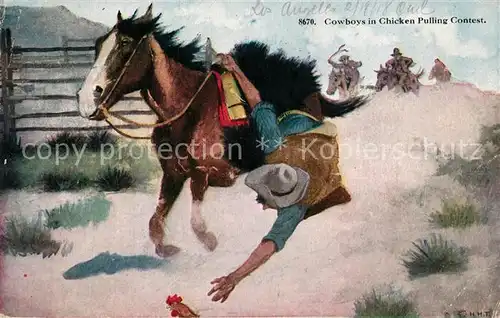 AK / Ansichtskarte Cowboys Chicken Pulling Contest  Cowboys