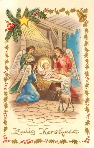 AK / Ansichtskarte Weihnachten Christkind Schutzengel Lamm  Weihnachten
