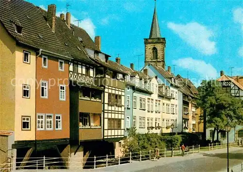 AK / Ansichtskarte Erfurt Haeuserpartie an der Kraemerbruecke Erfurt