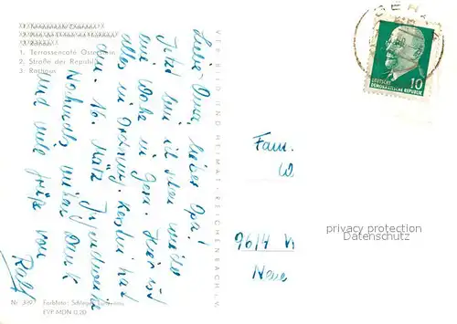 AK / Ansichtskarte Gera Terrassencafe Osterstein Strasse der Republik Rathaus Gera