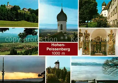 AK / Ansichtskarte Hohenpeissenberg Kirche Inneres Panorama Turm Hohenpeissenberg