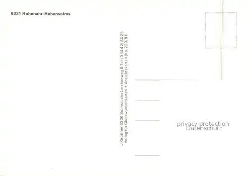 AK / Ansichtskarte Hohensolms Schloss Panorama Ruine Hohensolms