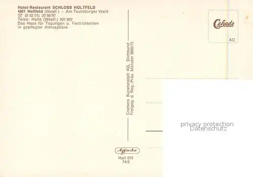 AK / Ansichtskarte Holtfeld Fliegeraufnahme Hotel Restaurant Schloss Holtfeld Holtfeld