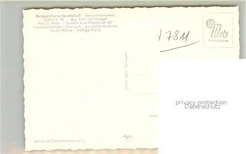 AK / Ansichtskarte Waldkirch_Breisgau Berggasthaus Kandelhof Waldkirch Breisgau