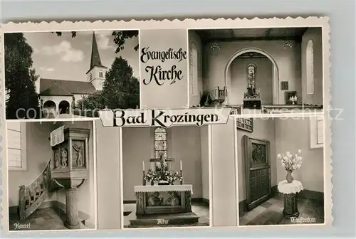 AK / Ansichtskarte Bad_Krozingen Ev Kirche Inneres Kanzel Altar Taufbecken Bad_Krozingen