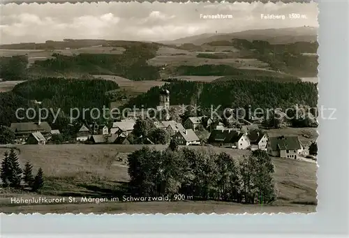 AK / Ansichtskarte St_Maergen Panorama mit Fernsehturm und Feldberg St_Maergen