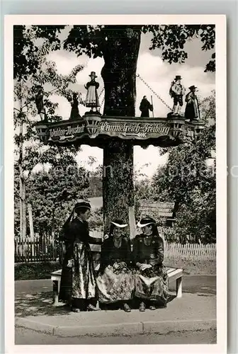 AK / Ansichtskarte St_Maergen Wegweiser Schwarzwald Trachten St_Maergen