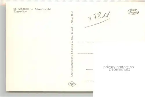 AK / Ansichtskarte St_Maergen Wegweiser Schwarzwald Trachten St_Maergen