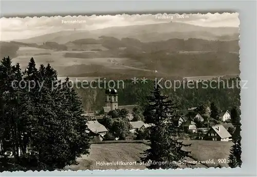 AK / Ansichtskarte St_Maergen Panorama mit Fernsehturm und Feldberg St_Maergen