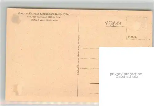 AK / Ansichtskarte St_Peter_Schwarzwald Kurhaus Lindenberg St_Peter_Schwarzwald