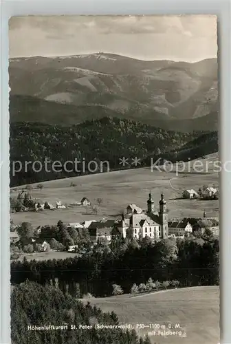 AK / Ansichtskarte St_Peter_Schwarzwald Panorama mit Wallfahrtskirche St_Peter_Schwarzwald