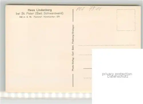 AK / Ansichtskarte St_Peter_Schwarzwald Haus Lindenberg St_Peter_Schwarzwald