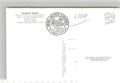 AK / Ansichtskarte Waldkirch_Breisgau Fliegeraufnahmen Berghotel Kandel Raststueble Restaurant Waldkirch Breisgau