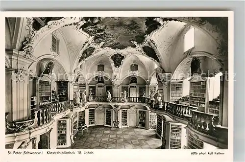AK / Ansichtskarte St_Peter_Schwarzwald Klosterbibliothek Inneres St_Peter_Schwarzwald