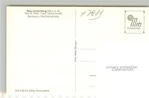 AK / Ansichtskarte St_Peter_Schwarzwald Haus Lindenberg Kurhaus und Wallfahrtskirche St_Peter_Schwarzwald