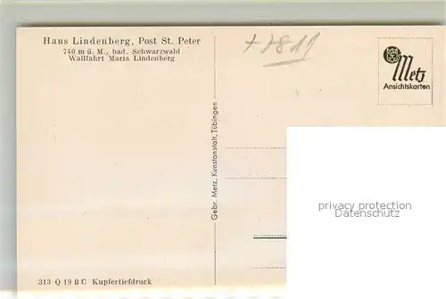AK / Ansichtskarte St_Peter_Schwarzwald Haus Lindenberg Kurhaus und Wallfahrtskirche St_Peter_Schwarzwald