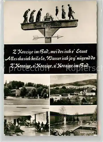 AK / Ansichtskarte Bad_Krozingen Wegweiser Kurhaus Baederviertel Trinkhalle Bewegungsbad Bad_Krozingen