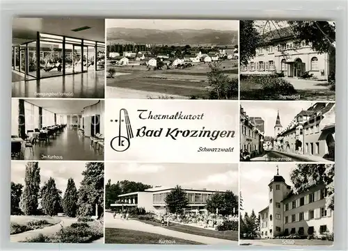 AK / Ansichtskarte Bad_Krozingen Bewegungsbad Kurhaus Kurpark Schloss Hauptstr Thermalbad Bad_Krozingen