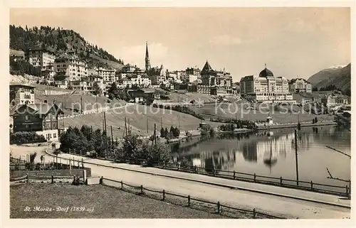 AK / Ansichtskarte St_Moritz_GR Dorf Seepartie St_Moritz_GR