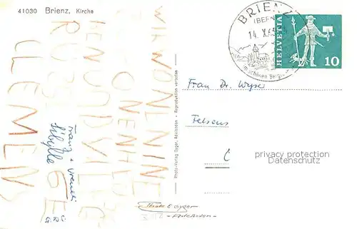AK / Ansichtskarte Brienz_BE Kirche Brienz_BE