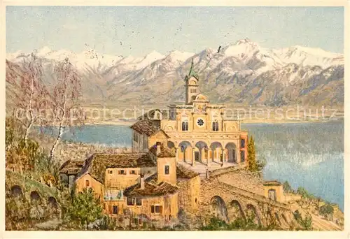 AK / Ansichtskarte Madonna_del_Sasso bei Locarno Kuenstlerkarte Madonna_del_Sasso