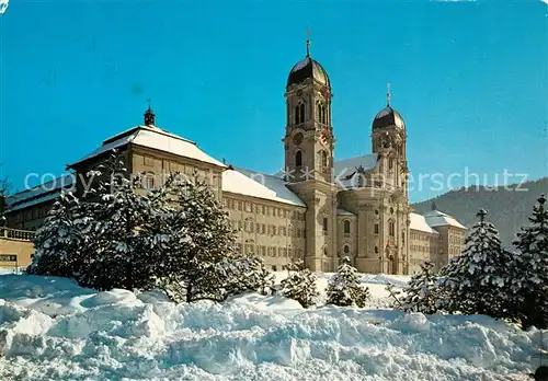 AK / Ansichtskarte Einsiedeln_SZ Kloster im Winter Einsiedeln SZ