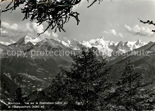 AK / Ansichtskarte Montana_VS Vue sur le Zinalrothorn Obergabelhorn Montana_VS