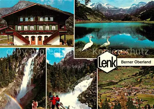AK / Ansichtskarte Lenk_Simmental See Wasserfall Schweizer Haus Lenk Simmental