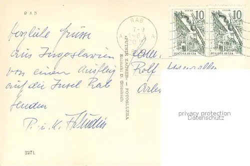 AK / Ansichtskarte Rab_Croatia Panorama Strand Rab_Croatia