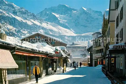 AK / Ansichtskarte Wengen_BE Dorfpartie Jungfrau Winter Wengen_BE