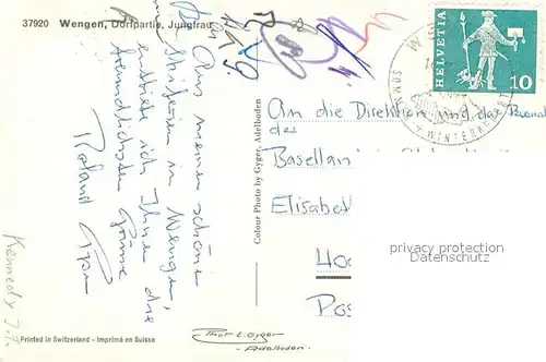 AK / Ansichtskarte Wengen_BE Dorfpartie Jungfrau Winter Wengen_BE