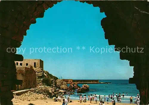 AK / Ansichtskarte Caesarea_Israel Strand Hafen Caesarea Israel