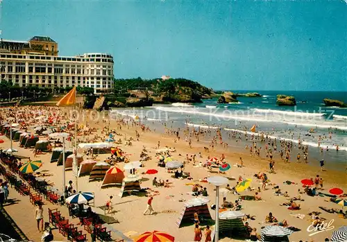 AK / Ansichtskarte Biarritz_Pyrenees_Atlantiques Strand Casino Bellevue Biarritz_Pyrenees